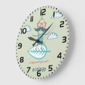 Grande Horloge Ronde Ecology Surfer Sustainable Life Hipster (Angle)