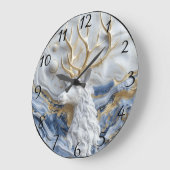 Grande Horloge Ronde Écran magique des Rendeers de Vacances (Angle)