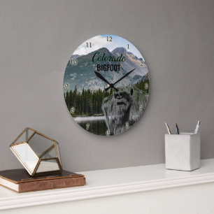 GRANDE HORLOGE RONDE ÉCRAN MUR DE PORTRAIT BIGFOOT SASQUATATATT
