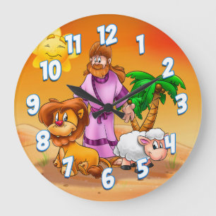 Grande Horloge Ronde Ecran mural de Jésus, salle pour enfants