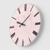 Grande Horloge Ronde Écran rose du mur (Angle)