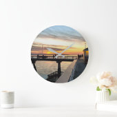 Grande Horloge Ronde Edmonds Washington Pier au coucher du soleil (Maison)