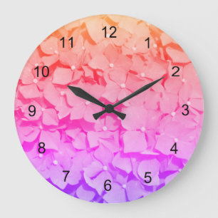 Grande Horloge Ronde Effet de rhododendron