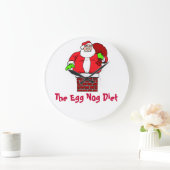 Grande Horloge Ronde Egg Nog Diet Santa Clause Humour Plaisanterie (Maison)