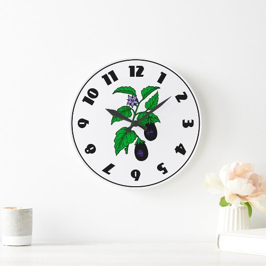 Grande Horloge Ronde Eggplant Clock