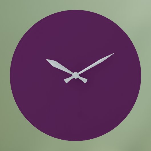 Grande Horloge Ronde Eggplant Purple Solid