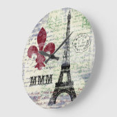 Grande Horloge Ronde Eiffel Tour French Clock (Angle)