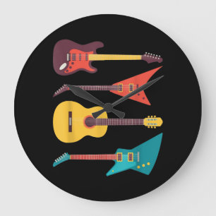 Grande Horloge Ronde Electric Guitar and Acoustic Guitar Musician Venin