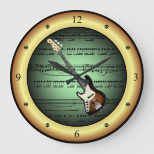 Grande Horloge Ronde Electric Guitar Chut Sheet Music avec une Green/Go