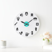 Grande Horloge Ronde Electrician Electrical Work Icons Wall Clock (Maison)