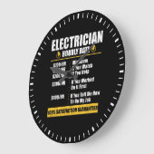 Grande Horloge Ronde Electrician Hourly Rate Funny Lineman (Angle)