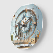 Grande Horloge Ronde Élégance intemporelle : capture de précision dans  (Angle)