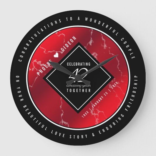 Grande Horloge Ronde Élégant 42e anniversaire du Mariage Jasper (Recto)