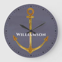 Élégant Ancre de bateau en or nautique Monogramme