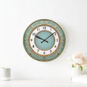Grande Horloge Ronde Élégant Art déco Rond Menthe (Maison)