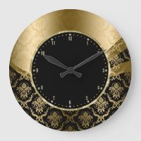 Elegant Black And Gold Floral Damas