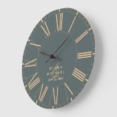 Grande Horloge Ronde Elegant Classic Roman Numerals Typography Wedding (Angle)