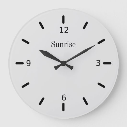 Grande Horloge Ronde Élégant couleur argent et noir (Recto)