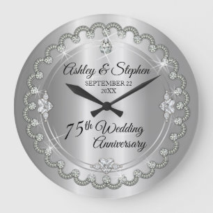 Grande Horloge Ronde Elegant Diamond Jubilee 75th Wedding Anniversary