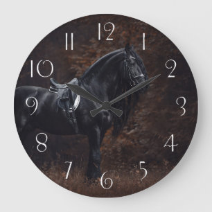 Grande Horloge Ronde Élégant Dressage Sport Élégant Stallion Friés