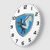 Grande Horloge Ronde Élégant Emblème Skunk Faune Inspiré Crest (Angle)