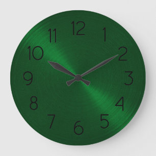 Grande Horloge Ronde Élégant Émeraude Vert Émeraude