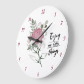 Grande Horloge Ronde Elegant Enjoy The Little Things (Angle)