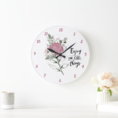 Grande Horloge Ronde Elegant Enjoy The Little Things (Maison)