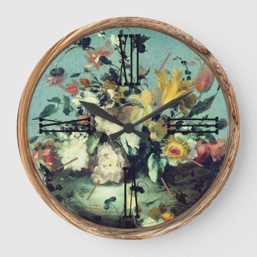Grande Horloge Ronde Élégant floral (Recto)