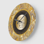 Grande Horloge Ronde Elegant Gold 50th Wedding Anniversary Personalized (Angle)