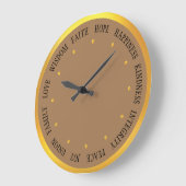 Grande Horloge Ronde Elegant Gold and Beige Good Vibes (Angle)