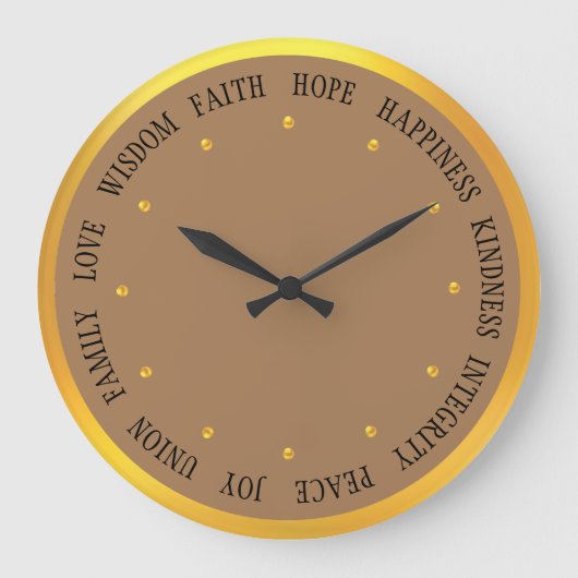 Grande Horloge Ronde Elegant Gold and Beige Good Vibes (Recto)