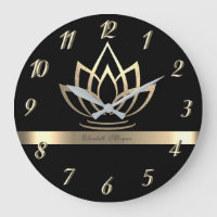 Elegant Gold Lotus, Yoga Black