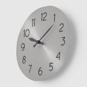 Grande Horloge Ronde Élégant look en acier inoxydable (Angle)