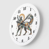 Grande Horloge Ronde Elégant loup art déco (Angle)