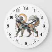 Grande Horloge Ronde Elégant loup art déco (Recto)