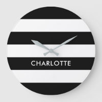 Elégant luxe personnalisé noir et blanc rayé