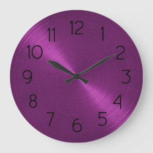 Grande Horloge Ronde Élégant mauve de mouton