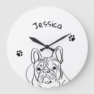 Grande Horloge Ronde Élégant minimaliste Bulldog