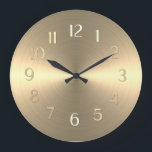 Grande Horloge Ronde Élégant Mouton d'or<br><div class="desc">Designs par Umua. Imprimé et expédié par Zazzle ou ses partenaires.</div>