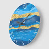 Grande Horloge Ronde Élégant Ocean Waves Mariage Anniversaire Keepsaké (Angle)