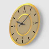 Grande Horloge Ronde Elegant or & beige (Angle)