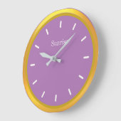 Grande Horloge Ronde Elégant or et violet (Angle)