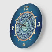 Grande Horloge Ronde Élégant, Oriental, moderne (Angle)