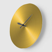 Grande Horloge Ronde Élégant Reflet Doré (Angle)