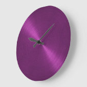 Grande Horloge Ronde Élégant Reflet Violet (Angle)