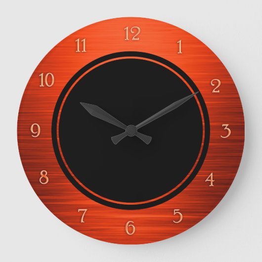 Grande Horloge Ronde Elegant shiny orange shaded wall clock (Recto)