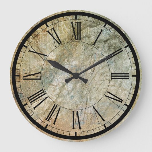 Grande Horloge Ronde Elegant stone texture wall clock (Recto)