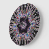 Grande Horloge Ronde Elégant violet Faux Gemstone Design (Angle)