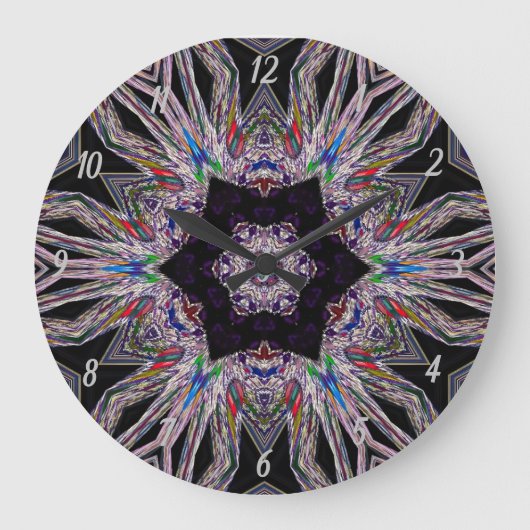 Grande Horloge Ronde Elégant violet Faux Gemstone Design (Recto)